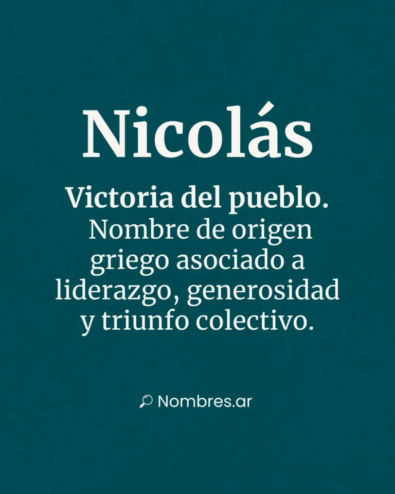 Nombre Nicolás – origen griego y significado: victoria del pueblo, generosidad y liderazgo.